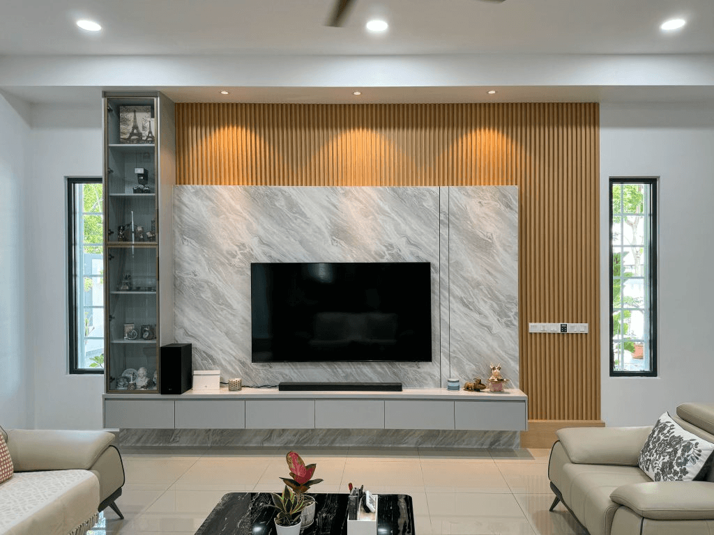 Modern kitchen cabinet and entertainment media unit with elegant finish in Sydney homes